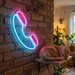 Custom Neon | Telephone Neon Sign | 20x20 | Hot Pink Ice Blue Neon Sign 2