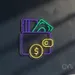 Custom Neon | Wallet with Money Neon Sign | 24x20 | Yellow Green Purple 2