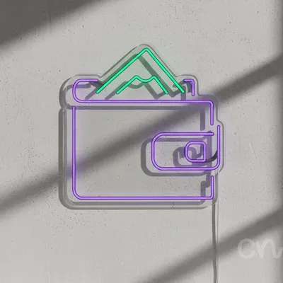 Custom Neon | Wallet with Cash Neon Sign | 24x23 | Purple and Green