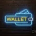 Custom Neon | Wallet Neon Sign | 16x27 | Yellow and Blue Neon Light Wall Decor 1