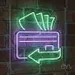 Custom Neon | Wallet with Money Neon Sign | 24x22 | Green and Lavender 2