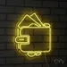 Custom Neon | Wallet Design Neon Sign | 24x20 Inches | Yellow Bright Light 2