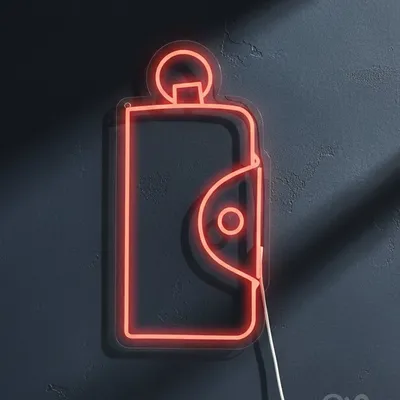 Custom Neon | Lighter Design Neon Sign | 24x12 | Hot Pink