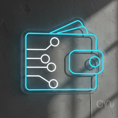 Custom Neon | Wallet Design Neon Sign | 21x24 | Light Blue