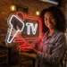 Custom Neon | TV Neon Sign with Microphone | 23x30 Red 1