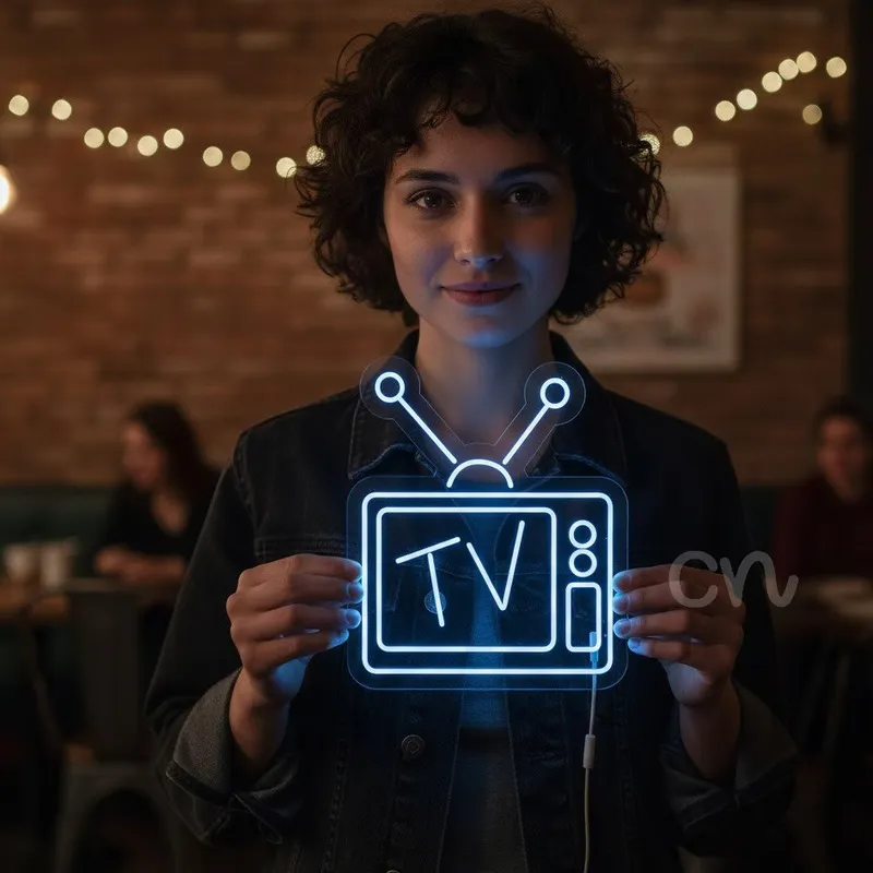 Custom Neon | Retro TV Neon Sign 24x20 Inch Blue
