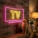 Custom Neon | Modern TV Neon Sign 19x24 Inch Pink & Yellow 2