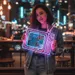 Custom Neon | Retro TV Neon Sign 30x27 Inch Pink & Blue 1