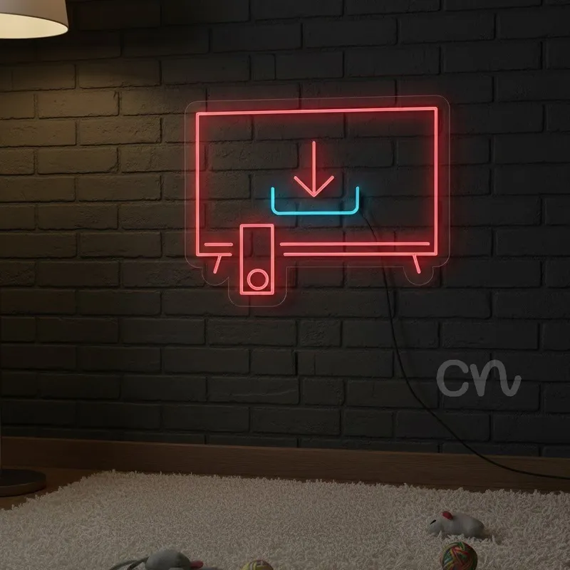 Custom Neon | LED Neon Projector Sign 19x20 | Red and Blue