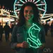 Custom Neon | Seahorse Design Neon Sign | 24x15 Inches | Green Color Display 1