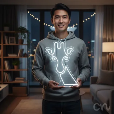 Custom Neon | Giraffe Neon Sign | 24x18 | Warm White | Bright, Unique Animal Decor