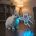 Custom Neon | Giraffe Neon Sign | 24x24 | Ice Blue Neon Sign for Bedroom Decor 2