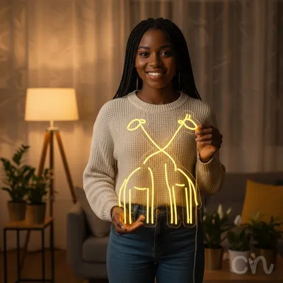 Custom Neon | Giraffes Neon Sign | 24x18 | Yellow Bright Neon Decor for Room