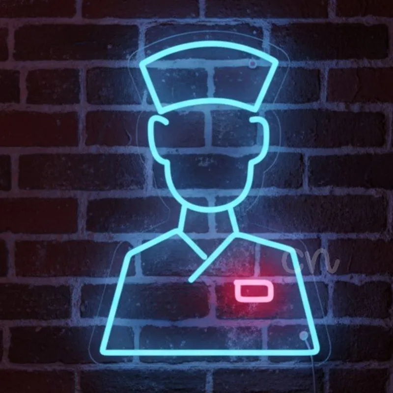 Custom Neon | Nurse Icon LED Neon Sign | 20x14 Inch Blue and Pink