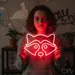 Custom Neon | Raccoon Face Neon Sign | 15x20 Inches | Red Color Bright Decor 1