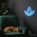 Custom Neon | Lotus Flower Neon Sign | 16x19 | Ice Blue Light for Home Decor 2