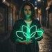 Custom Neon | Lotus Flower Neon Sign | 13x23 | Green Bright Neon Sign for Home Decor 1
