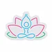 Custom Neon | Meditating Person in Lotus Neon Sign | 17x25 | Blue Pink Green 3
