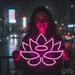 Custom Neon | Lotus Flower Neon Sign | 24x19 | Hot Pink | Perfect for Home Decor 1