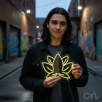 Custom Neon | Lotus Flower Neon Sign | 20x24 | Yellow Bright Neon Wall Decor