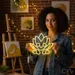 Custom Neon | Lotus with Face Neon Sign | 18x19 | Yellow Neon Sign for Home Decor 1
