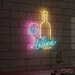 Custom Neon | Wine Neon Sign | 20x16 | Pink Yellow Blue Colors for Bar Home Decor 1