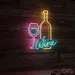 Custom Neon | Wine Neon Sign | 20x16 | Pink Yellow Blue Colors for Bar Home Decor 2