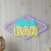 Custom Neon | Beach Bar Neon Sign | 14x24 Inches | Blue and Yellow Neon Sign 1