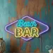 Custom Neon | Beach Bar Neon Sign | 14x24 Inches | Blue and Yellow Neon Sign 2