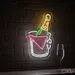 Custom Neon | Champagne Bottle in Bucket Neon Sign | 20x12 | Yellow Green Red White 2