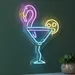 Custom Neon | Flamingo Cocktail Neon Sign | 24x16 | Purple Blue Yellow 1