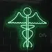 Custom Neon | Medical Caduceus LED Neon Sign | 20x20 Inch Green 2