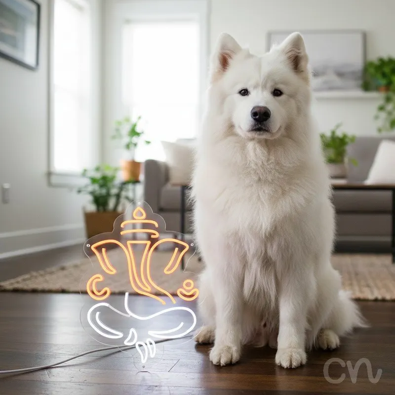 Custom Neon | Elephant Head Neon Sign | 24x18 | Orange