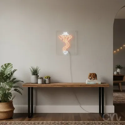 Custom Neon | Elephant Face Neon Sign | 24x16 | Orange Colored Bright Neon Light