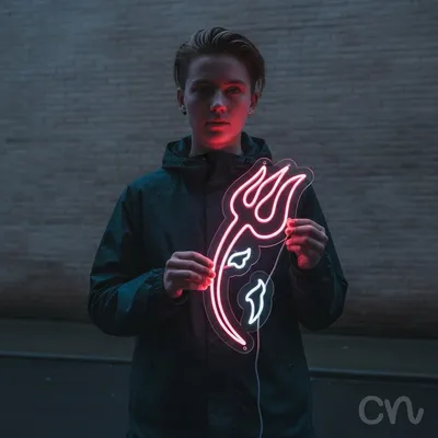 Custom Neon | Flower Design Neon Sign | 24x13 | Neon Pink Light for Home Decor