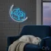 Custom Neon | Sleeping Elephant on Moon Neon Sign | 23x24 | Ice Blue 1