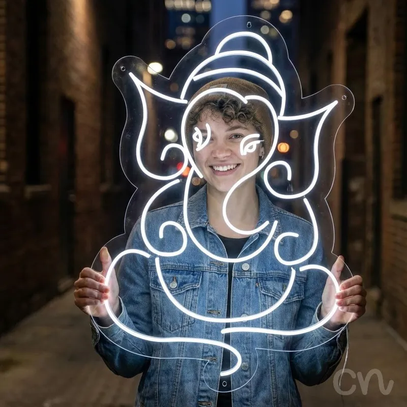 Custom Neon | Elephant Head Neon Sign | 21x30 | Warm White