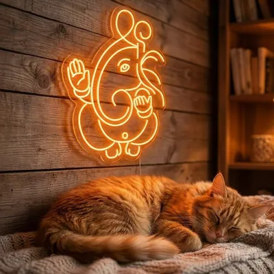 Custom Neon | Elephant Design Neon Sign | 30x24 | Orange Light for Home Decor