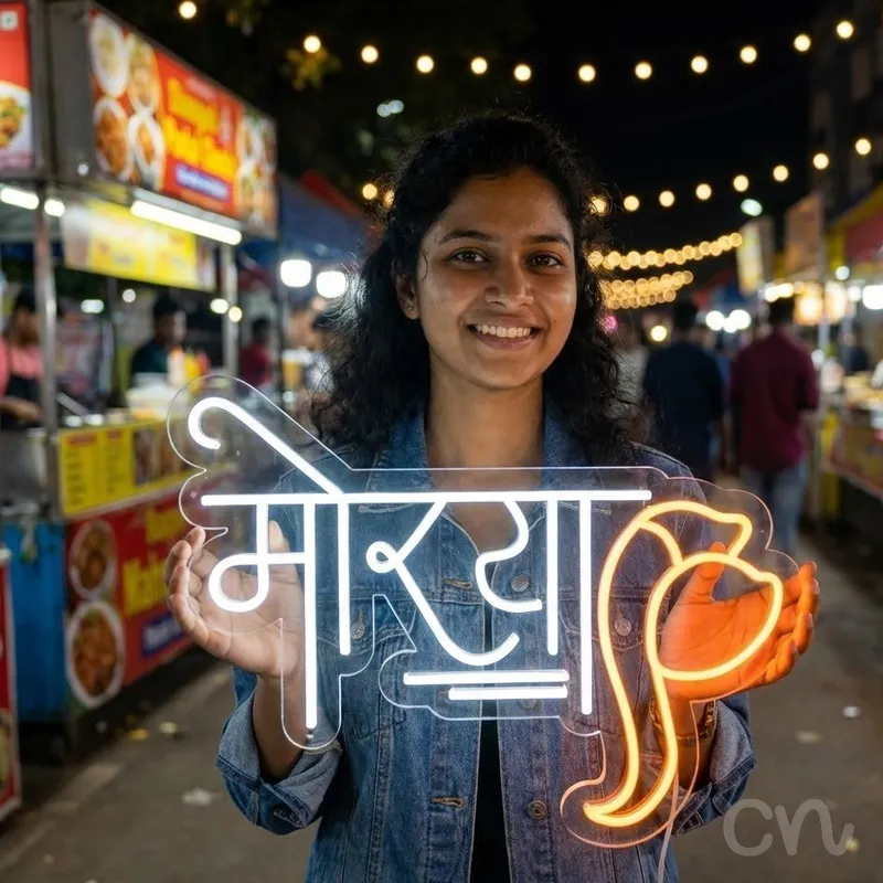 Custom Neon | Neon Sign | 23x30 | White, Orange Neon Sign for Kitchen Decor