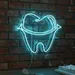 Custom Neon | Tooth Design Neon Sign | 20x24 | Light Blue Neon Sign for Decor 2