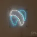 Custom Neon | Abstract Swirl Neon Sign | 23x24 Inches | Ice Blue Neon Sign 1