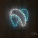 Custom Neon | Abstract Swirl Neon Sign | 23x24 Inches | Ice Blue Neon Sign 2