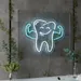 Custom Neon | Tooth with Muscles Neon Sign | 20x24 | Ice Blue 2