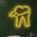 Custom Neon | Tooth with Sparkle Neon Sign | 24x24 | Yellow 2