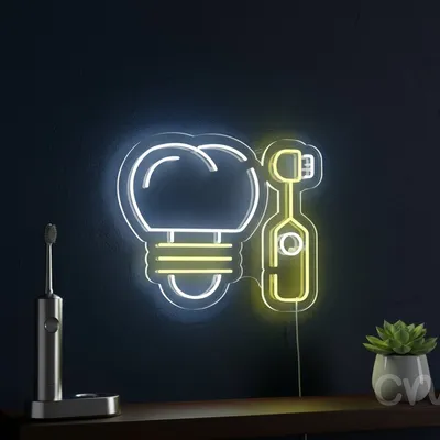 Custom Neon | Light Bulb and Bottle Neon Sign | 20x24 | Yellow