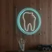 Custom Neon | Tooth Outline Neon Sign | 24x24 | White Blue Neon Sign for Dental Office 2