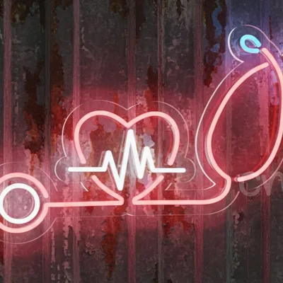 Custom Neon | Blood Pressure Monitor Heartbeat LED Neon Sign | 15x24 Inch | Red White Blue