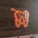 Custom Neon | Tooth with Toothbrush Neon Sign | 24x24 Inches | Orange 2