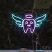 Custom Neon | Tooth with Wings Neon Sign | 13x24 | Ice Blue and Soft Purple 2