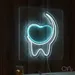 Custom Neon | Tooth Shape Neon Sign | 24x18 | Ice Blue Neon Sign for Kids Room Decor 1